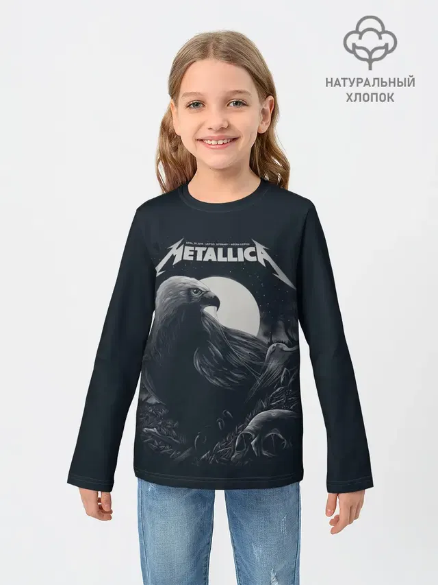 Детский лонгслив с принтом «Metallica»