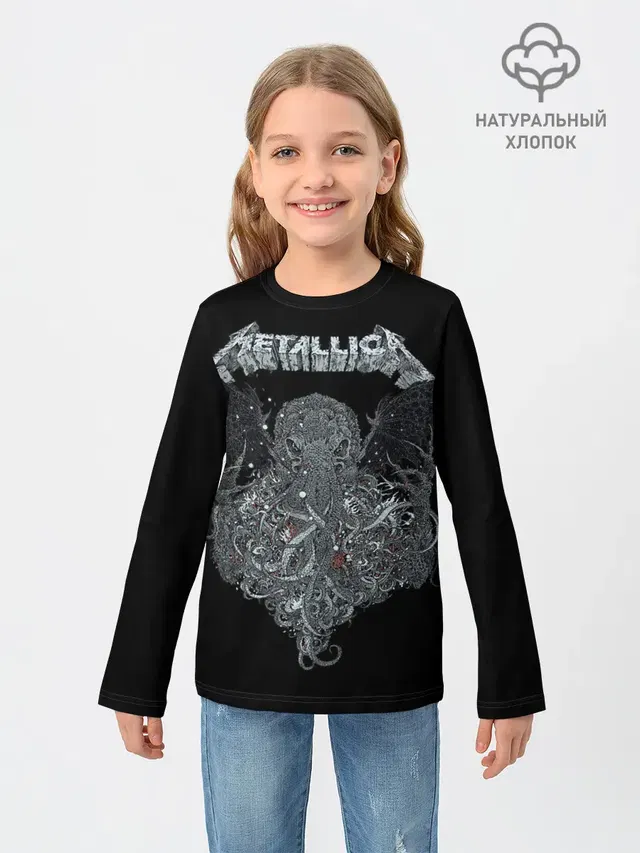 Детский лонгслив с принтом «Metallica»