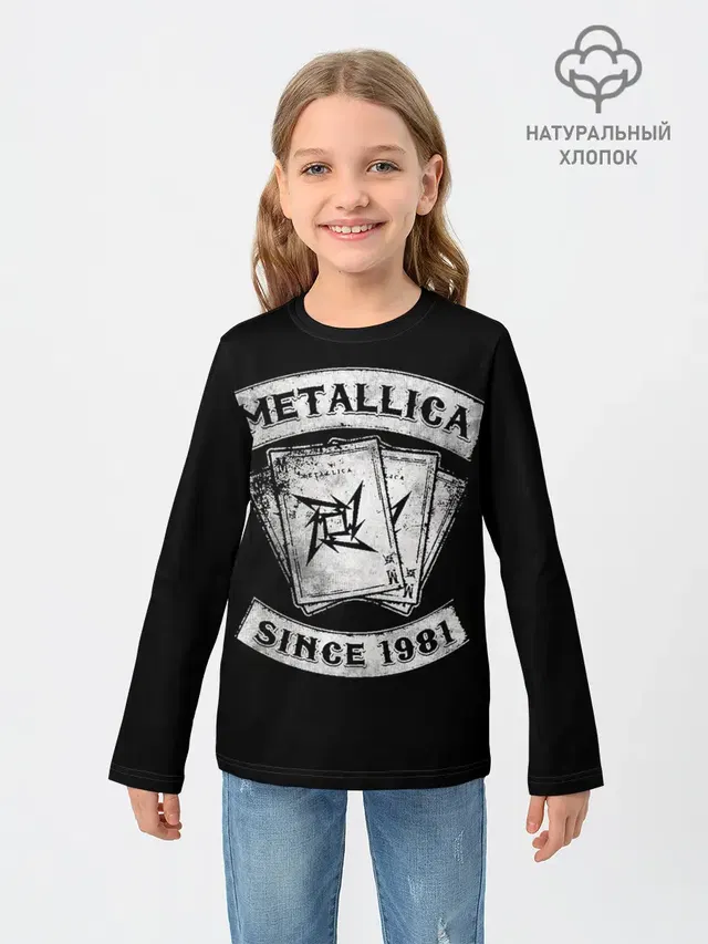 Детский лонгслив с принтом «Metallica»