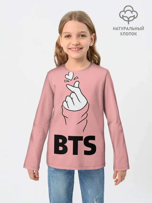 Детский лонгслив с принтом «BTS — РЮКЗАК BTS»