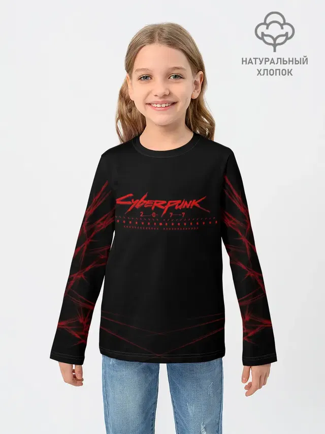 Детский лонгслив с принтом «Cyberpunk 2077»