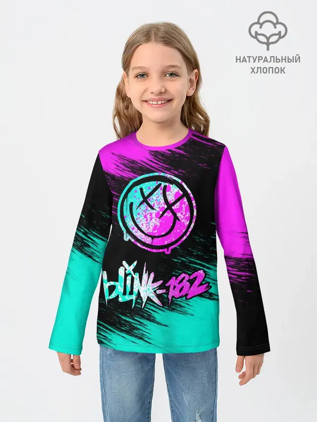 Детский лонгслив с принтом «Blink 182»