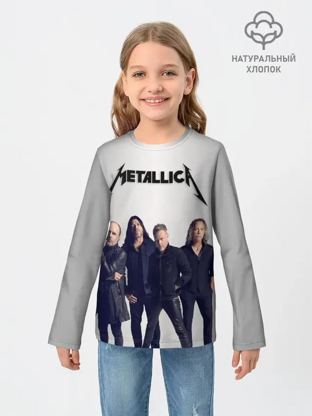 Детский лонгслив с принтом «Metallica»