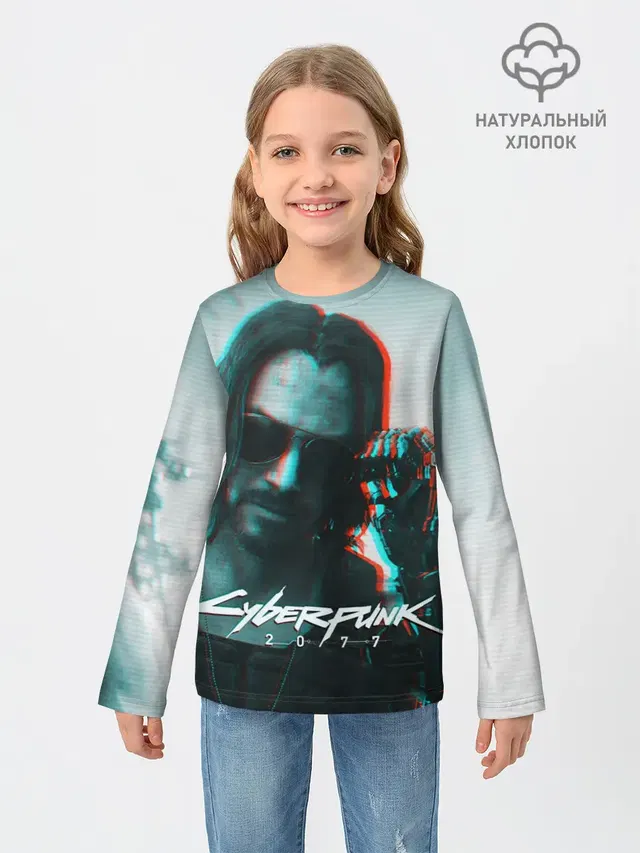 Детский лонгслив с принтом «Cyberpunk 2077»