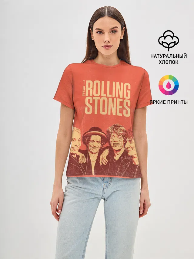 Женская базовая футболка с принтом «Rolling Stones — The Rolling Stones»