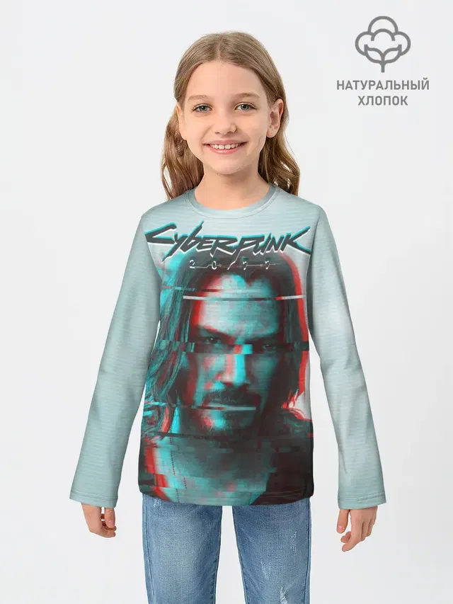 Детский лонгслив с принтом «Cyberpunk 2077»