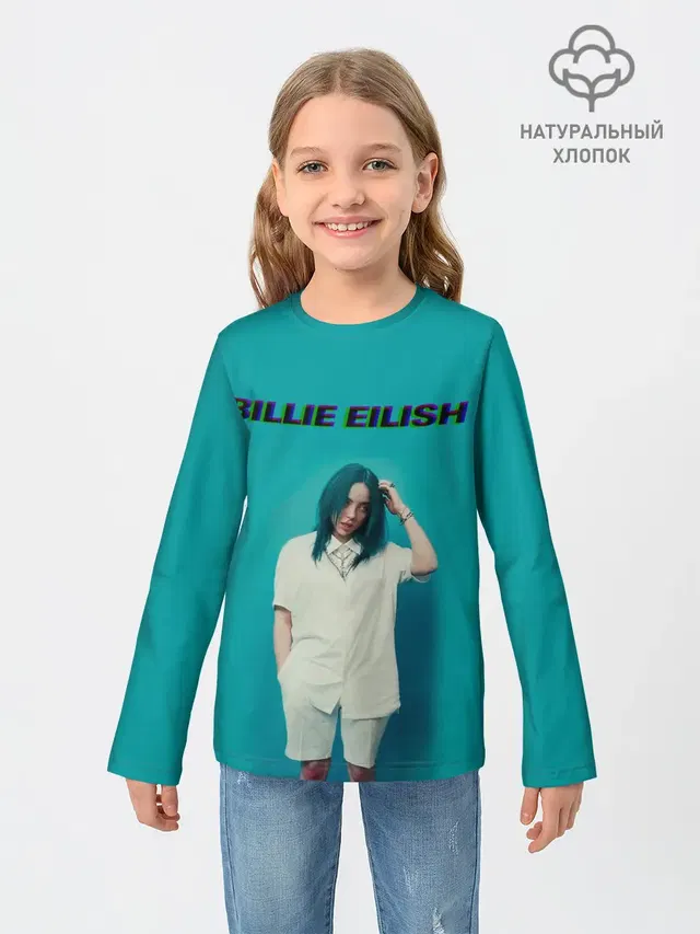 Детский лонгслив с принтом «Billie Eilish»