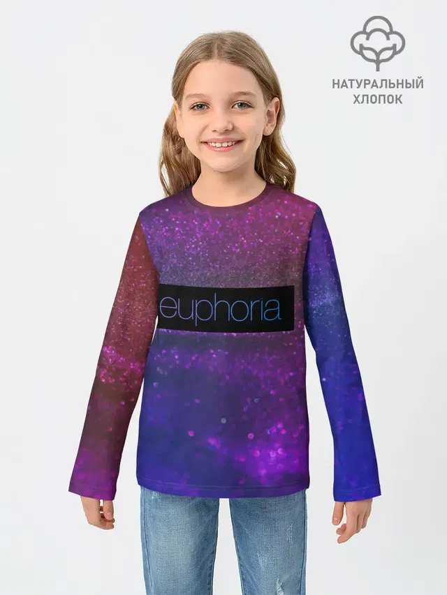 Детский лонгслив с принтом «Glitter — сериал Euphoria»