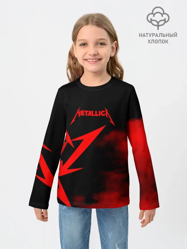 Детский лонгслив с принтом «Metallica»