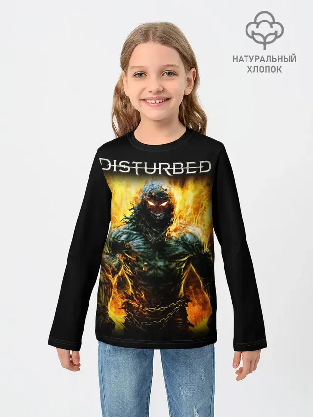 Детский лонгслив с принтом «Disturbed»