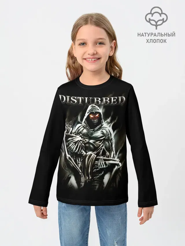 Детский лонгслив с принтом «Disturbed»
