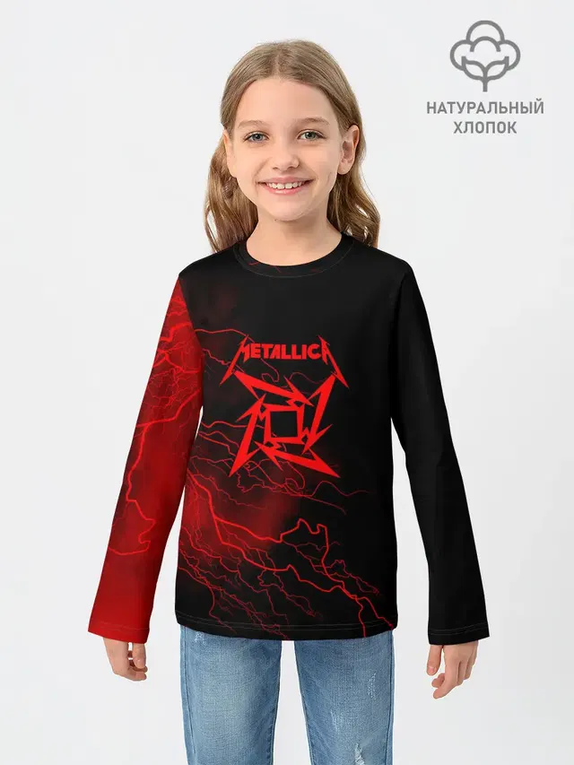 Детский лонгслив с принтом «Metallica»