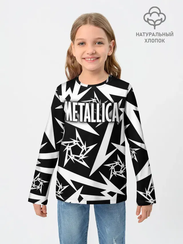 Детский лонгслив с принтом «Metallica»