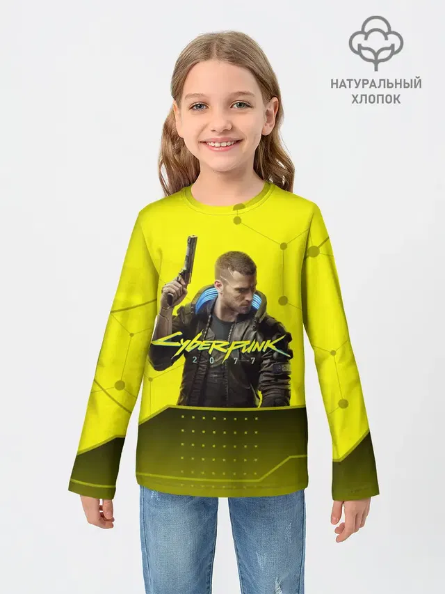 Детский лонгслив с принтом «Cyberpunk 2077»