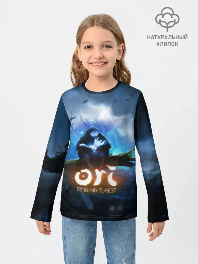 Детский лонгслив с принтом «Ori — Ori - And The Will Of The Wisp»
