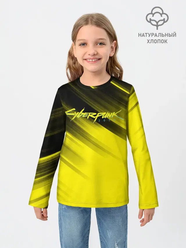 Детский лонгслив с принтом «Cyberpunk 2077»