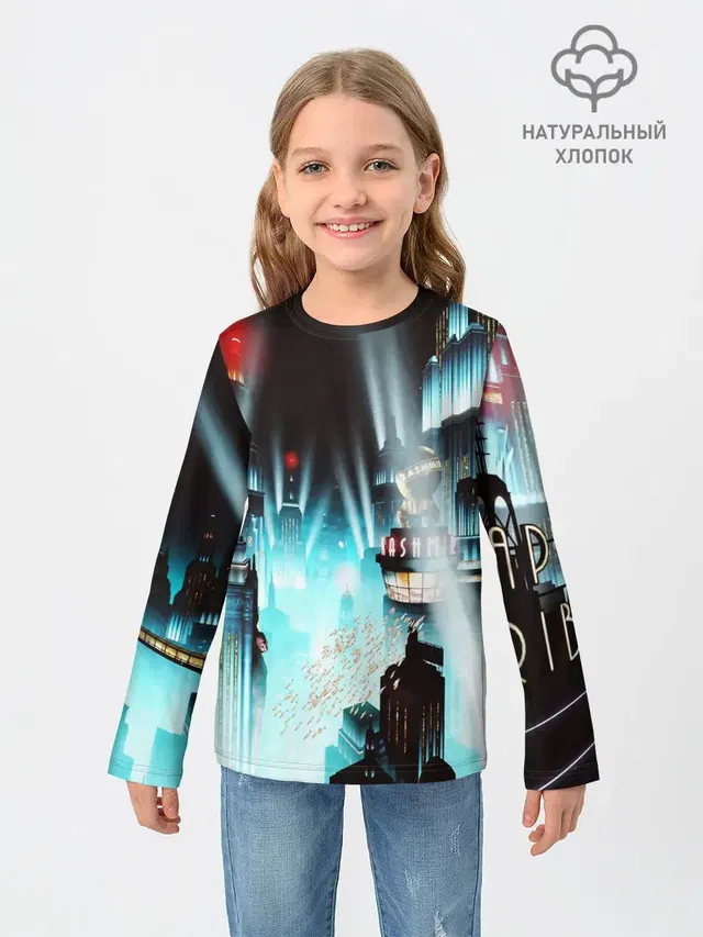 Детский лонгслив с принтом «Разные игры — BIOSHOCK»