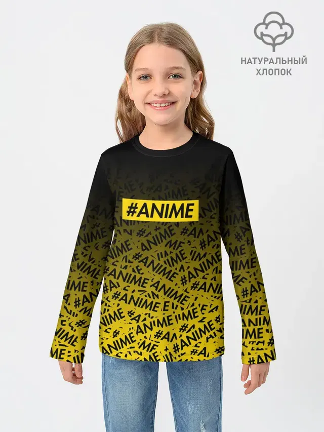 Детский лонгслив с принтом «ANIME pattern»