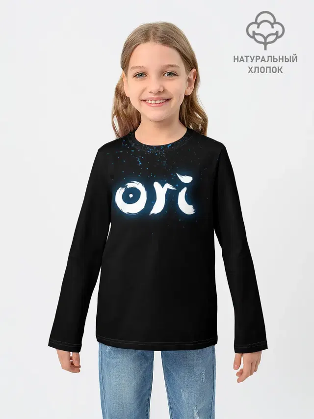 Детский лонгслив с принтом «Разные игры — ORI»