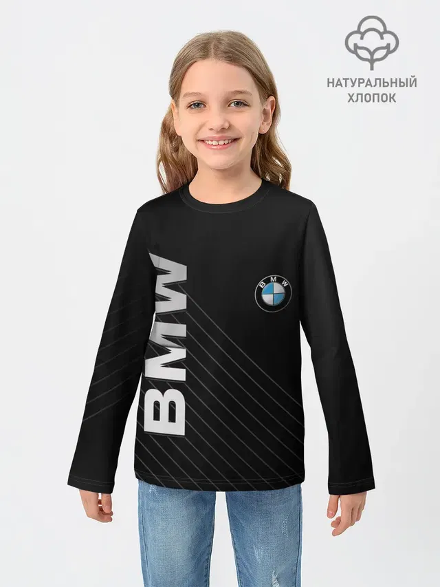 Детский лонгслив с принтом «BMW»