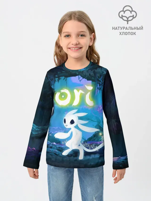 Детский лонгслив с принтом «Ori and the will of the wisps — ORI»