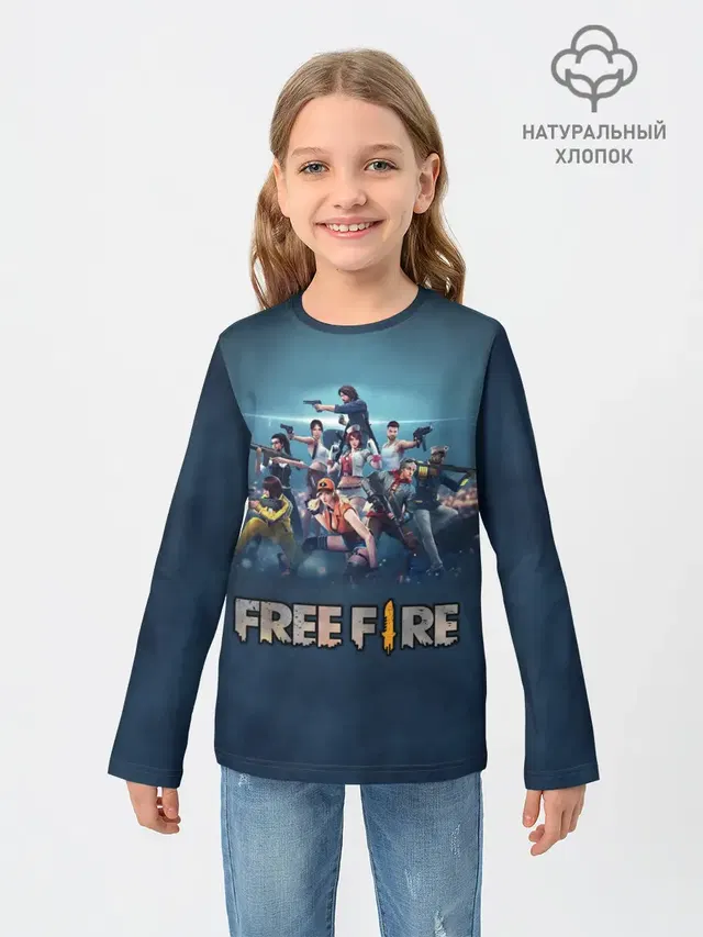 Детский лонгслив с принтом «Free Fire»