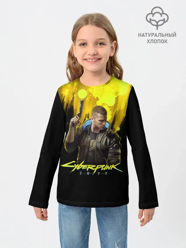 Детский лонгслив с принтом «Cyberpunk 2077»
