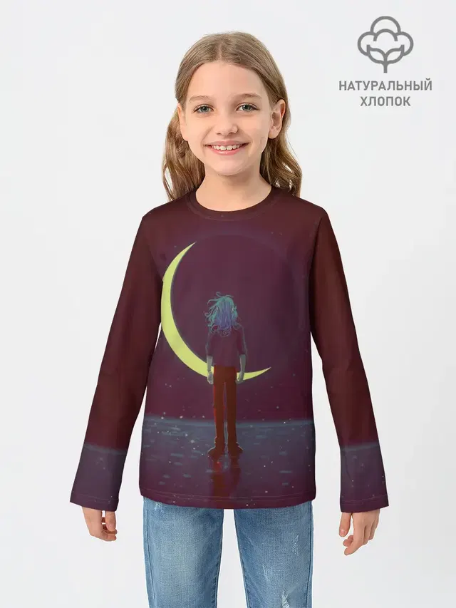 Детский лонгслив с принтом «Crescent moon»