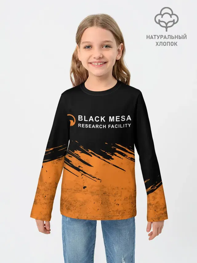 Детский лонгслив с принтом «Half-Life — BLACK MESA»