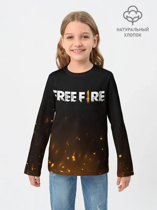 Детский лонгслив с принтом «Embers — FREE FIRE»