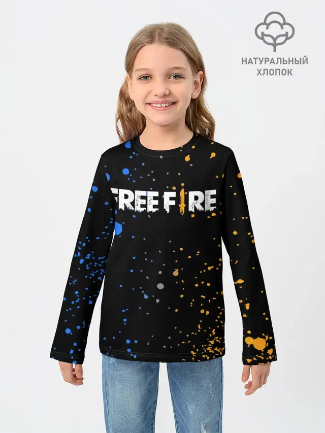 Детский лонгслив с принтом «Фри Файер — FREE FIRE»