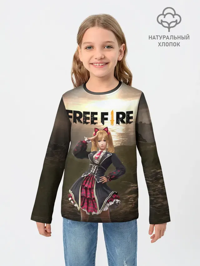 Детский лонгслив с принтом «FREE FIRE - Caroline»