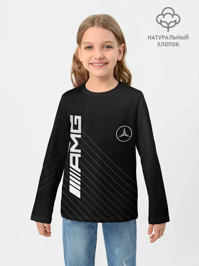 Детский лонгслив с принтом «Mercedes-Benz — Mercedes»