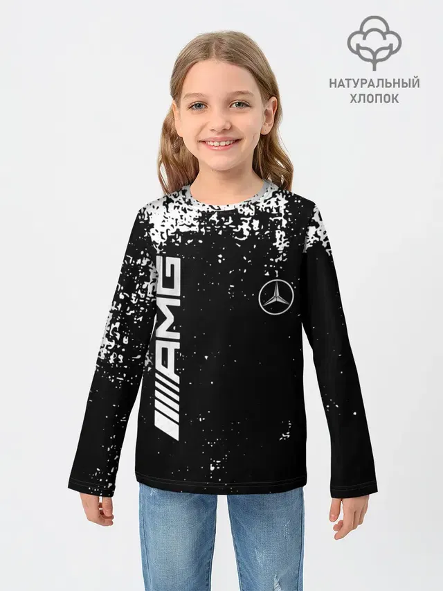 Детский лонгслив с принтом «Merсedes — Mercedes»