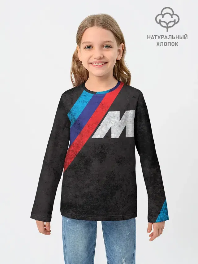 Детский лонгслив с принтом «BMW»
