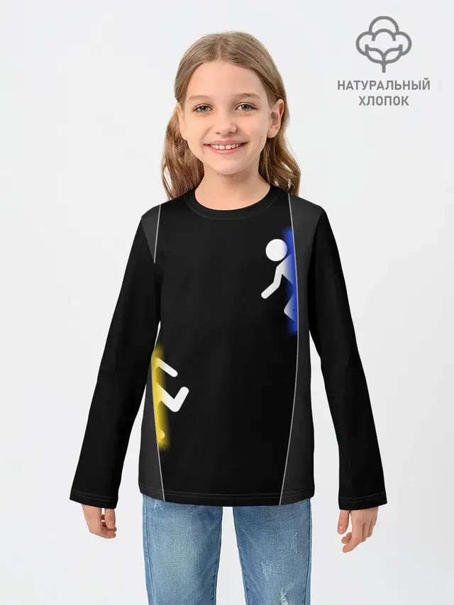 Детский лонгслив с принтом «Stick figure»