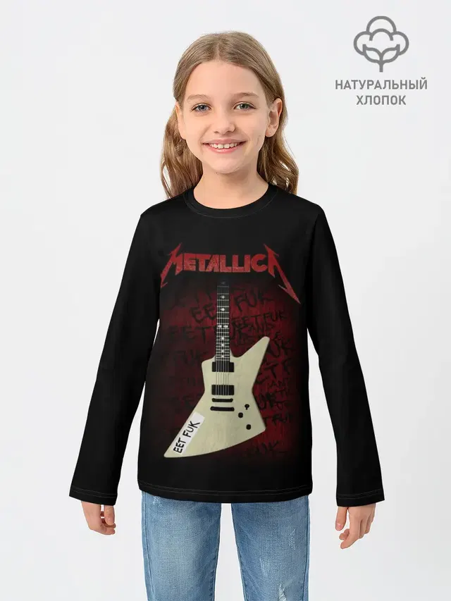 Детский лонгслив с принтом «Metallica»