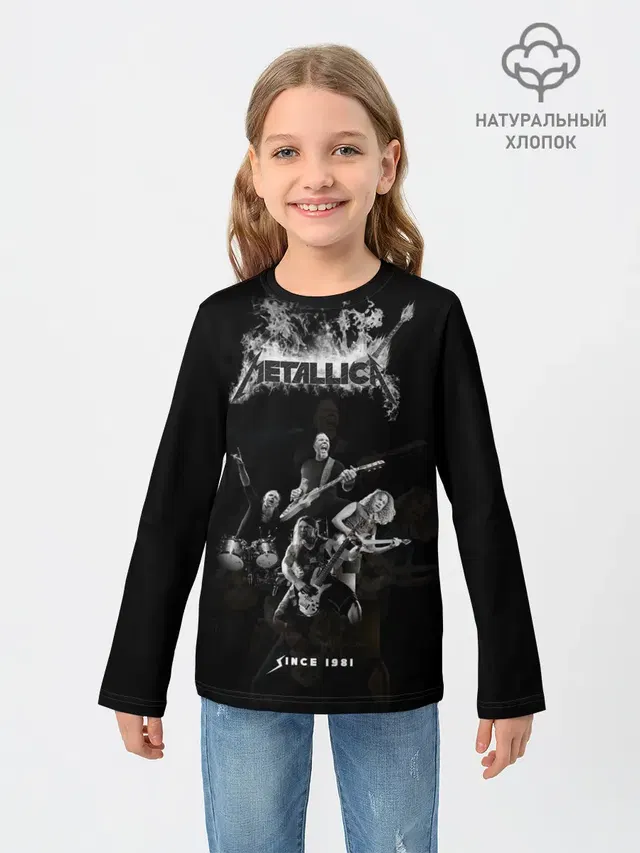 Детский лонгслив с принтом «Metallica»