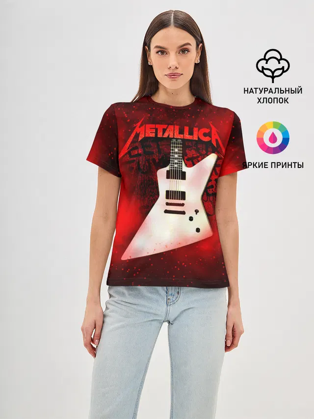Женская базовая футболка с принтом «Metallica»