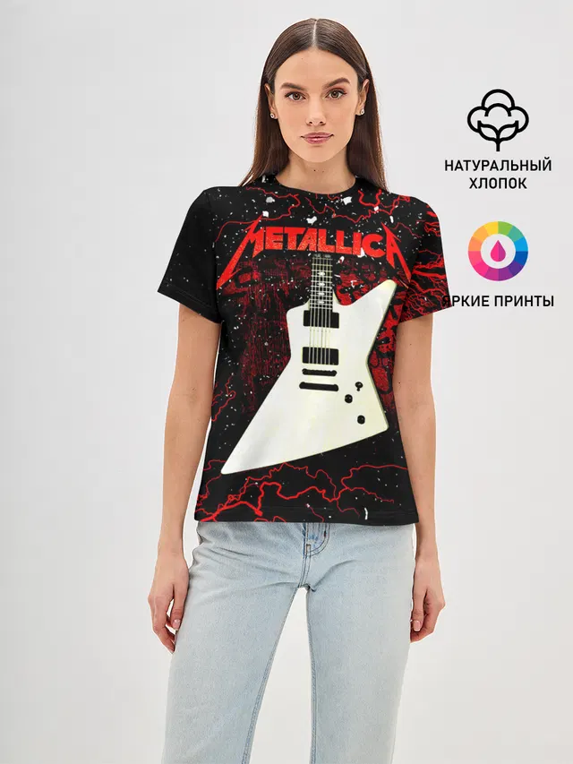 Женская базовая футболка с принтом «Metallica»