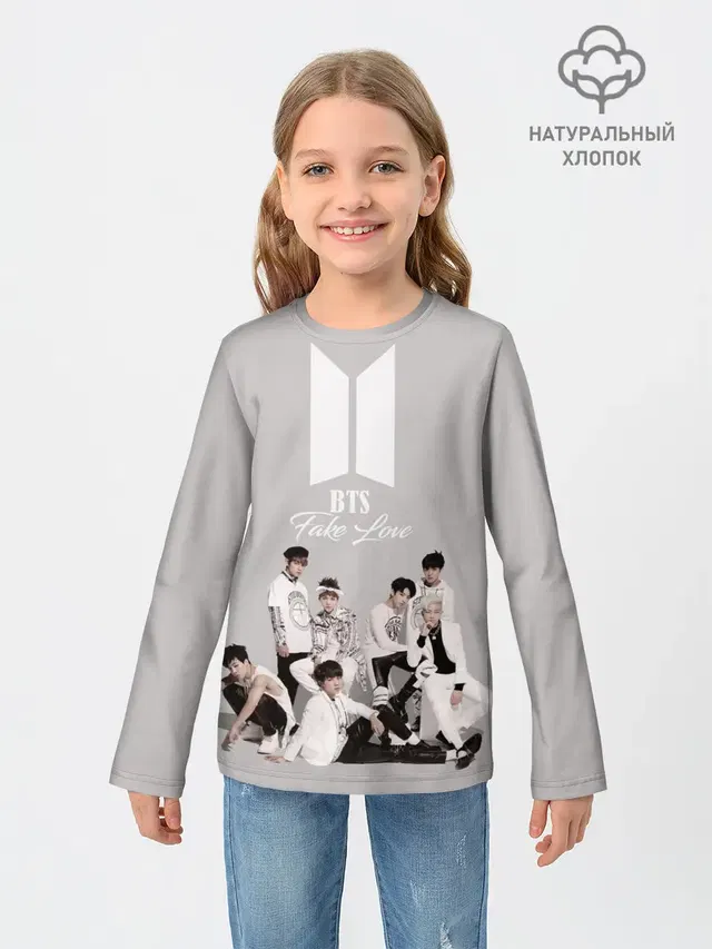 Детский лонгслив с принтом «BTS — BTS Take love»