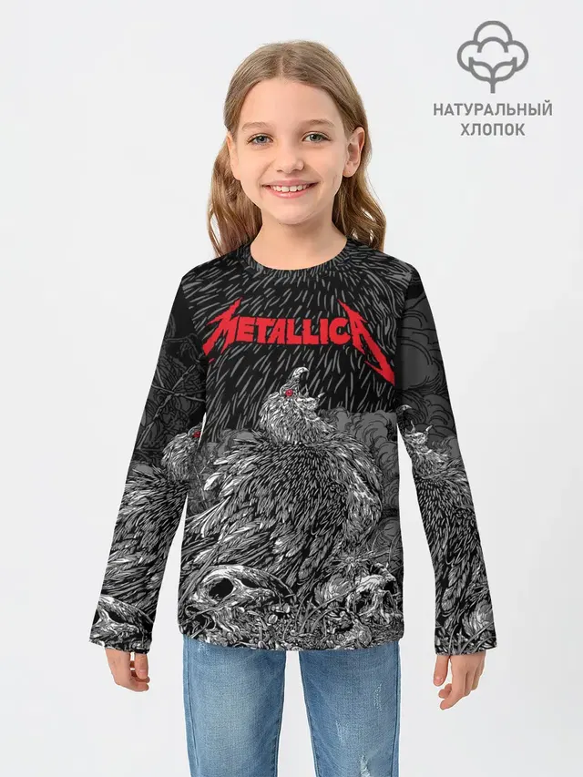 Детский лонгслив с принтом «Metallica»