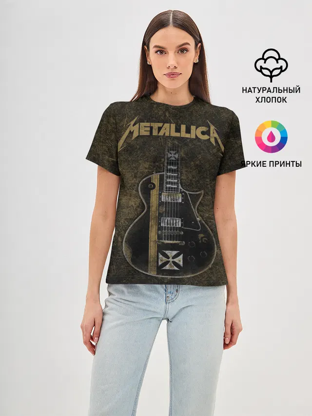 Женская базовая футболка с принтом «Metallica»