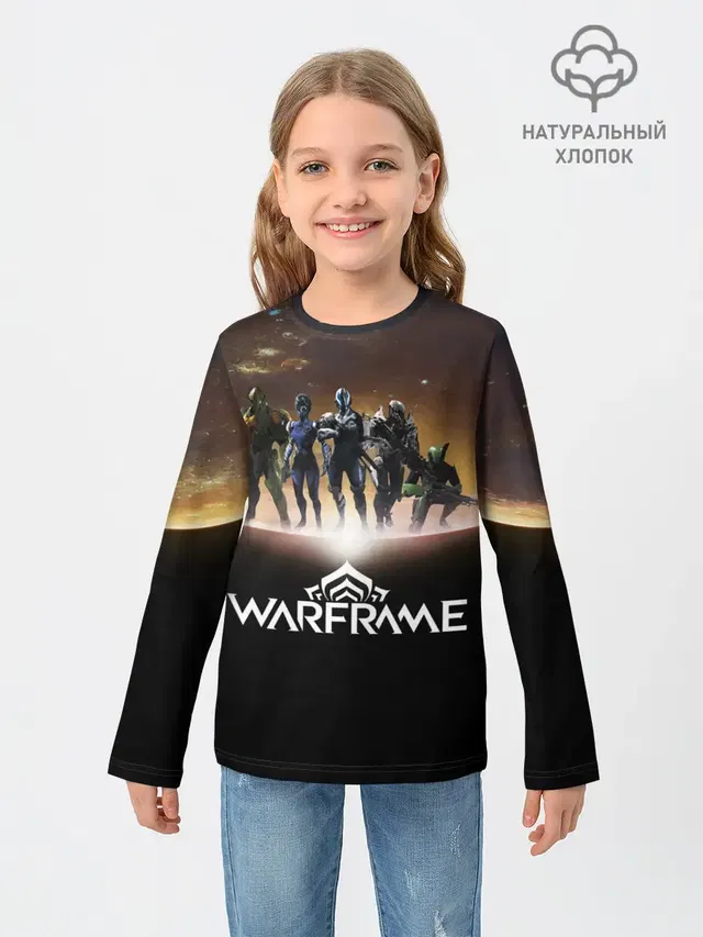 Детский лонгслив с принтом «WARFRAME Planet»