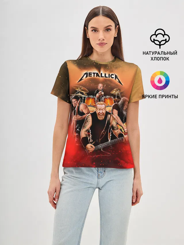 Женская базовая футболка с принтом «Metallica»