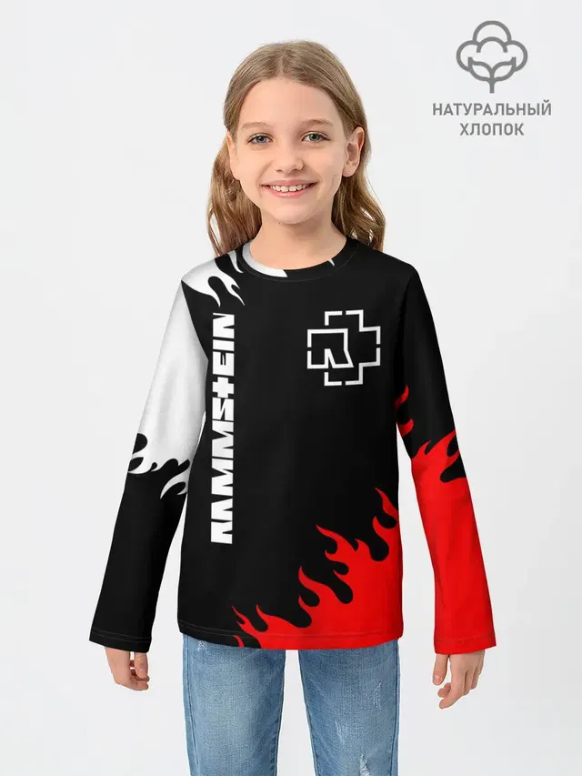 Детский лонгслив с принтом «Rammstein»
