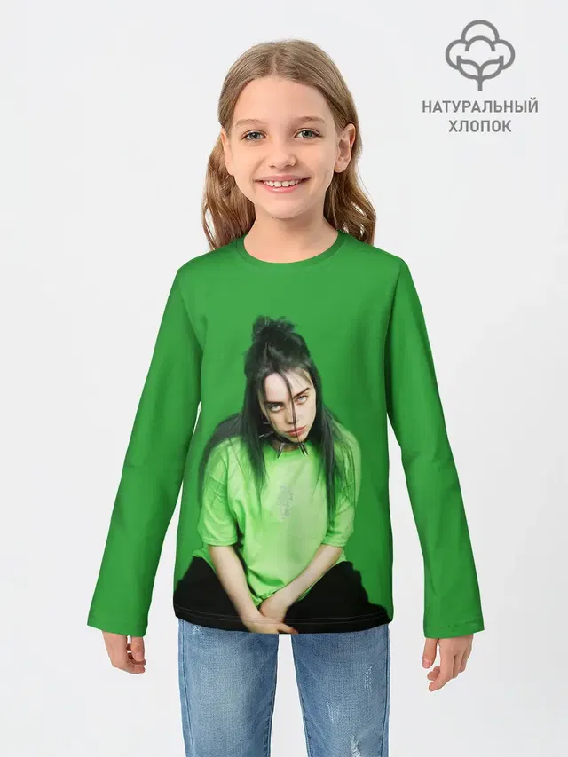 Детский лонгслив с принтом «Billie Eilish»