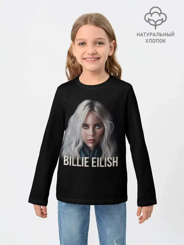 Детский лонгслив с принтом «Billie Eilish»