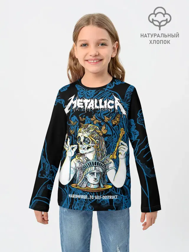 Детский лонгслив с принтом «Metallica»