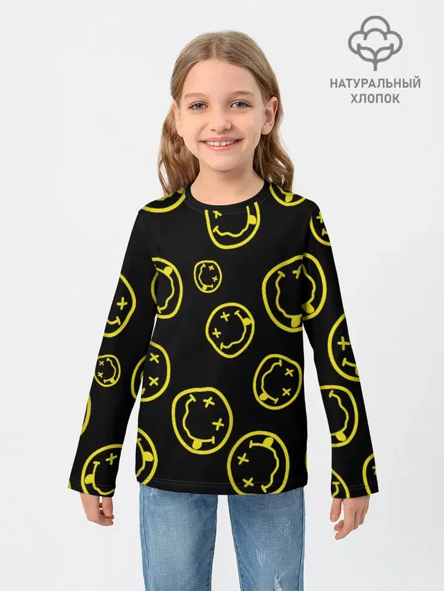 Детский лонгслив с принтом «Nirvana»